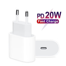 20W PD Charger Cable for iPhone 13 12 11 Pro XS Max XR X 8 Plus Fast Charging EU Wall Charger USB-C to Lighting Data Cable 1m 2m
